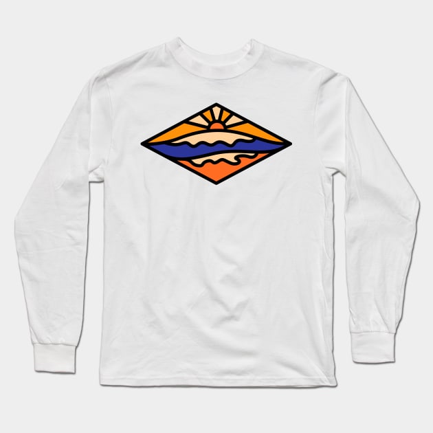 Waves Ocean Long Sleeve T-Shirt by polkamdesign